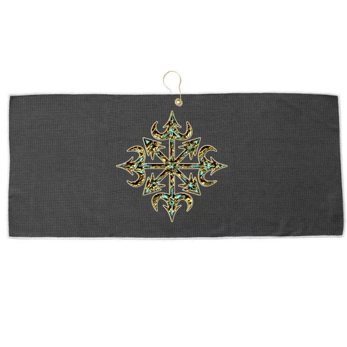 Golden Chaos Star Large Microfiber Waffle Golf Towel