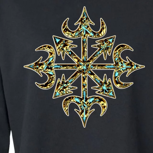 Golden Chaos Star Cropped Pullover Crew