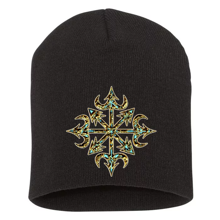 Golden Chaos Star Short Acrylic Beanie