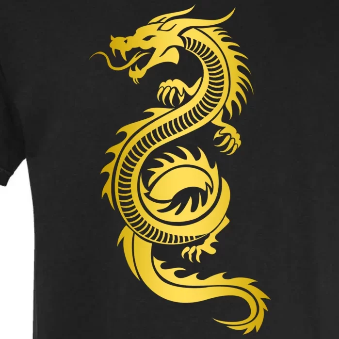 Golden Chinese Dragon Garment-Dyed Heavyweight T-Shirt