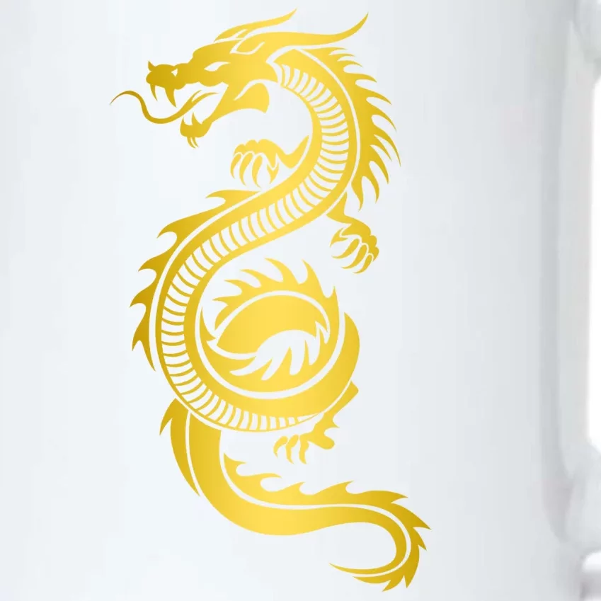 Golden Chinese Dragon Black Color Changing Mug