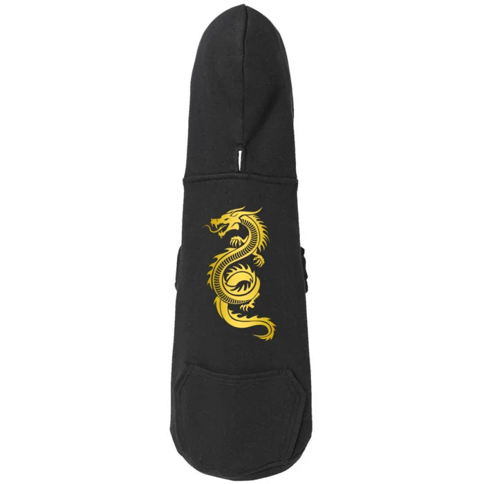 Golden Chinese Dragon Doggie 3-End Fleece Hoodie