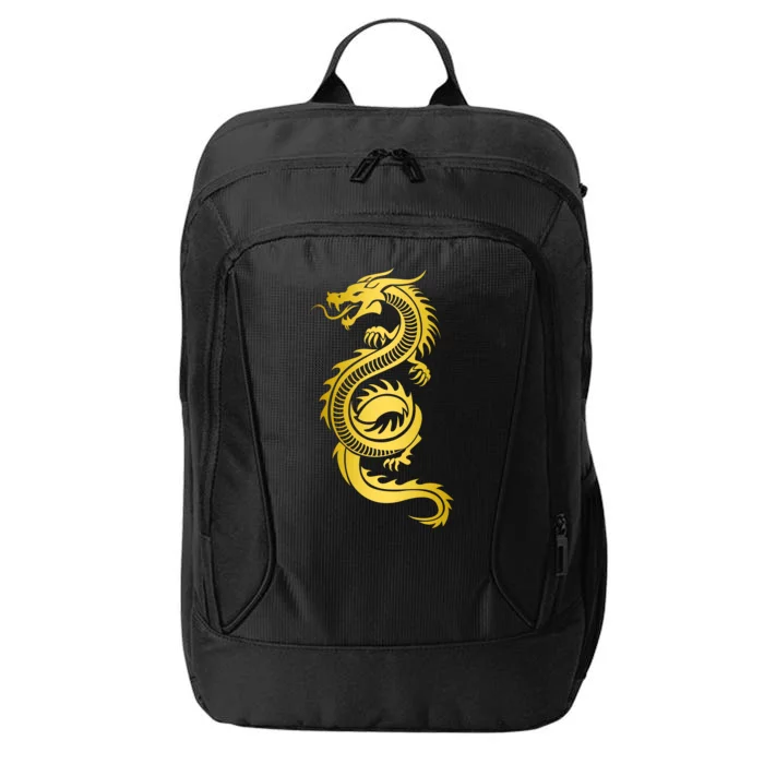 Golden Chinese Dragon City Backpack