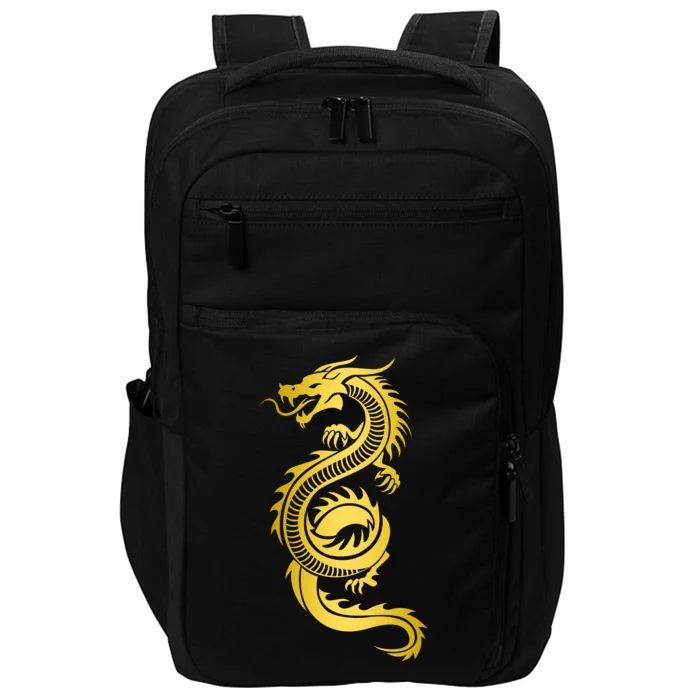 Golden Chinese Dragon Impact Tech Backpack