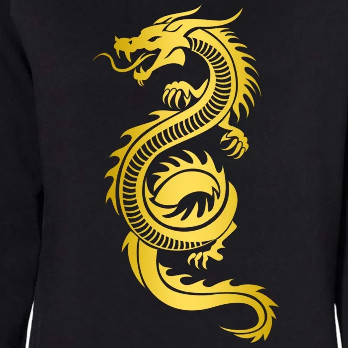 Golden Chinese Dragon Womens California Wash Sweatshirt