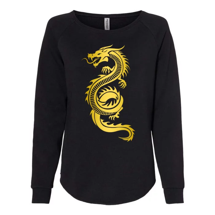 Golden Chinese Dragon Womens California Wash Sweatshirt