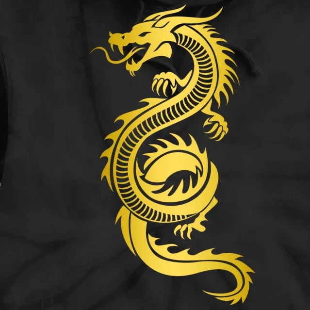 Golden Chinese Dragon Tie Dye Hoodie