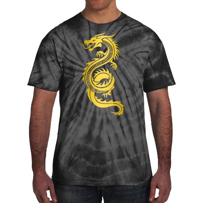 Golden Chinese Dragon Tie-Dye T-Shirt