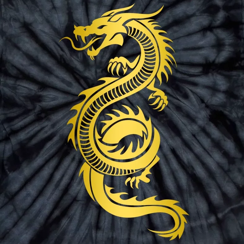 Golden Chinese Dragon Tie-Dye T-Shirt