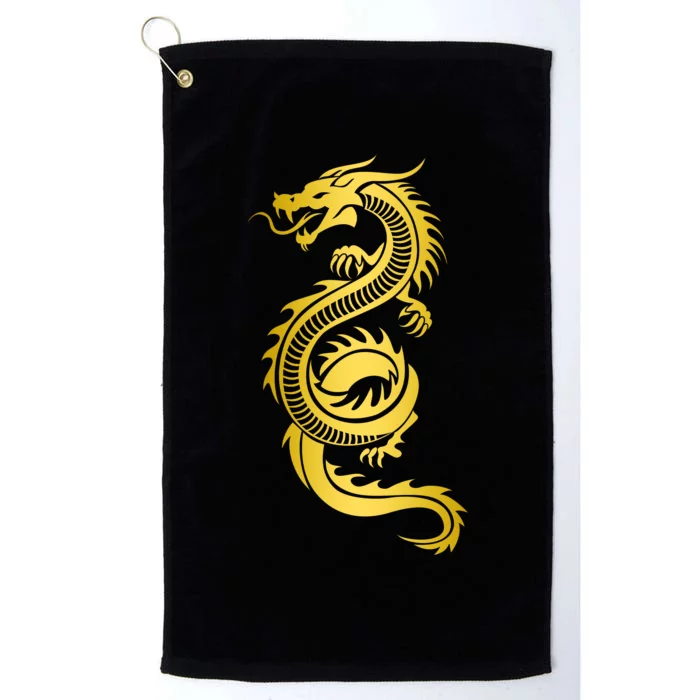 Golden Chinese Dragon Platinum Collection Golf Towel