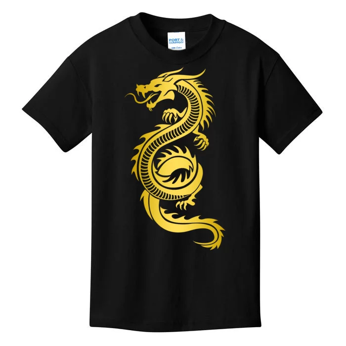 Golden Chinese Dragon Kids T-Shirt