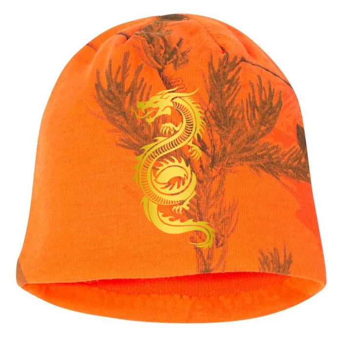 Golden Chinese Dragon Kati - Camo Knit Beanie