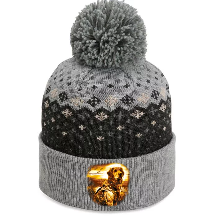 Golden Hunter Retriever Dog The Baniff Cuffed Pom Beanie