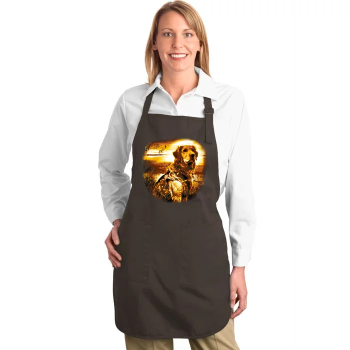 Golden Hunter Retriever Dog Full-Length Apron With Pocket