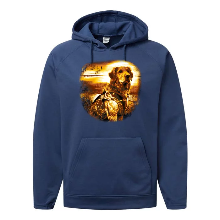 Golden Hunter Retriever Dog Performance Fleece Hoodie