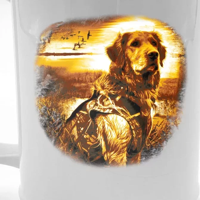 Golden Hunter Retriever Dog Front & Back Beer Stein