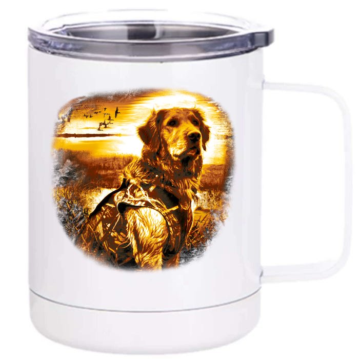 Golden Hunter Retriever Dog Front & Back 12oz Stainless Steel Tumbler Cup