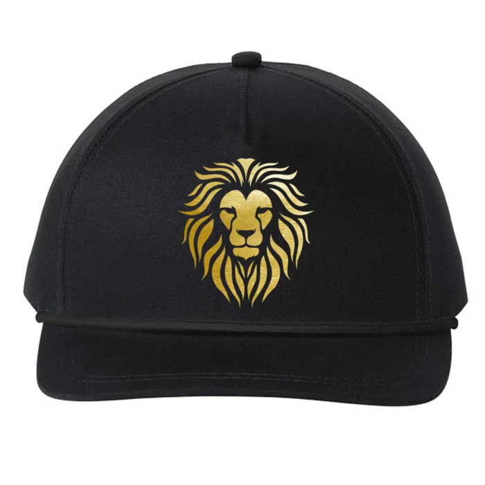 Golden King Lion Snapback Five-Panel Rope Hat