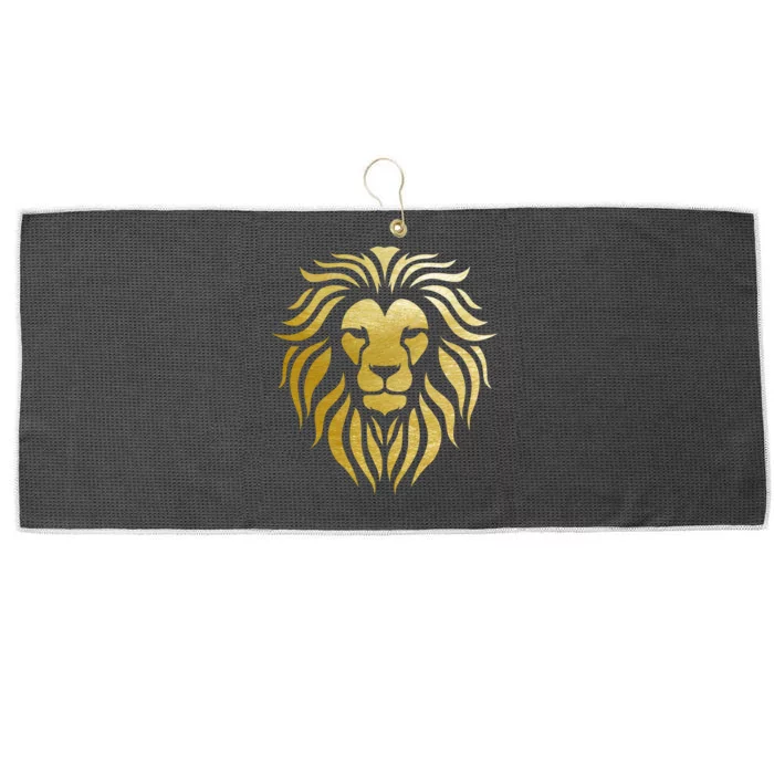 Golden King Lion Large Microfiber Waffle Golf Towel