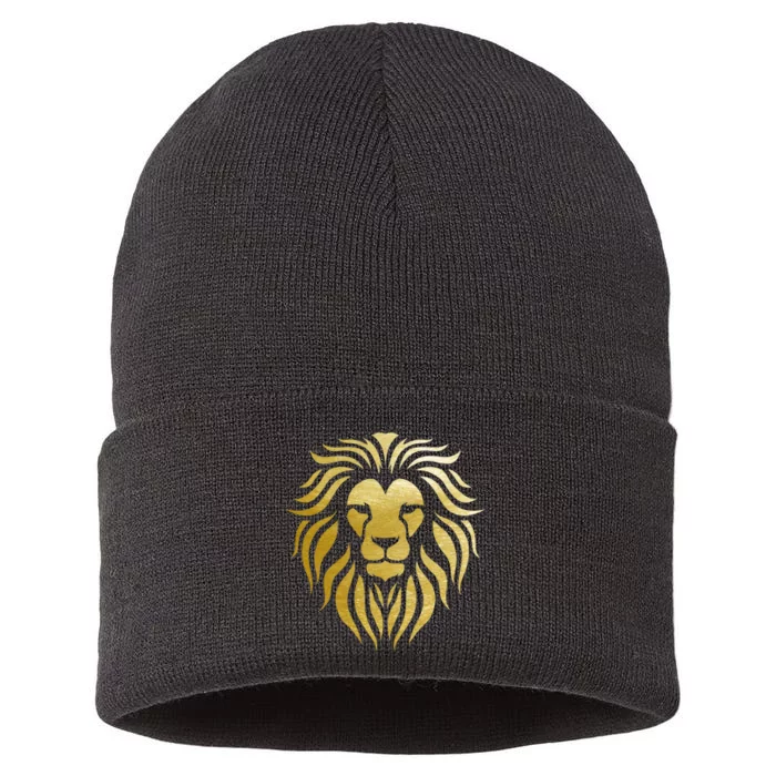 Golden King Lion Sustainable Knit Beanie