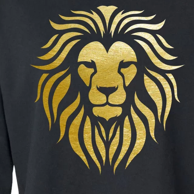 Golden King Lion Cropped Pullover Crew