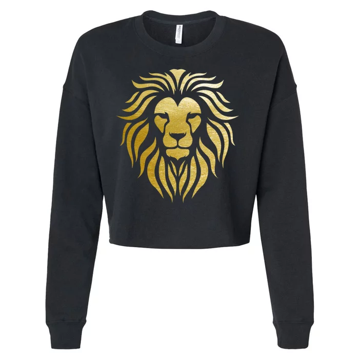 Golden King Lion Cropped Pullover Crew