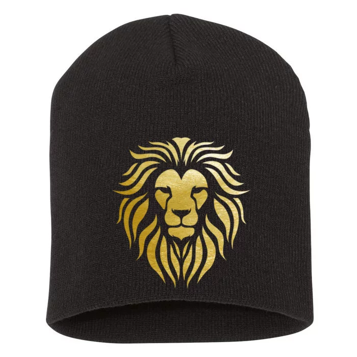 Golden King Lion Short Acrylic Beanie