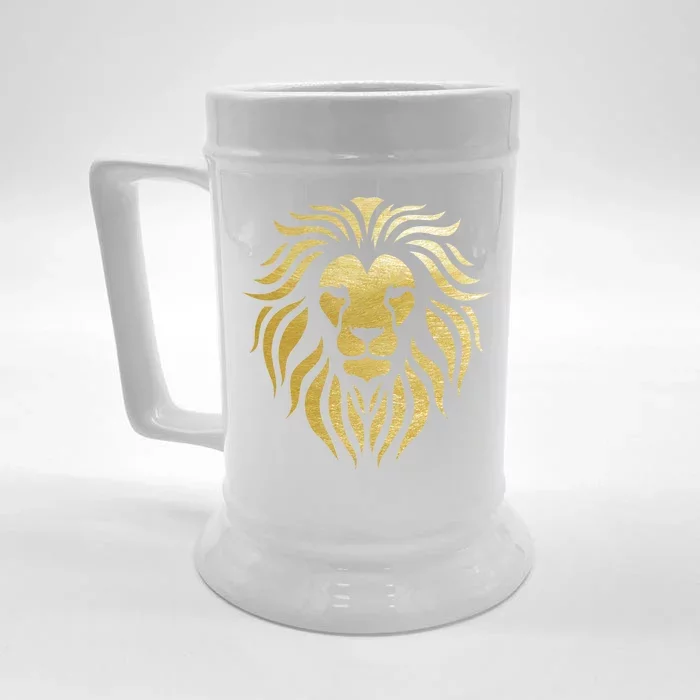 Golden King Lion Front & Back Beer Stein