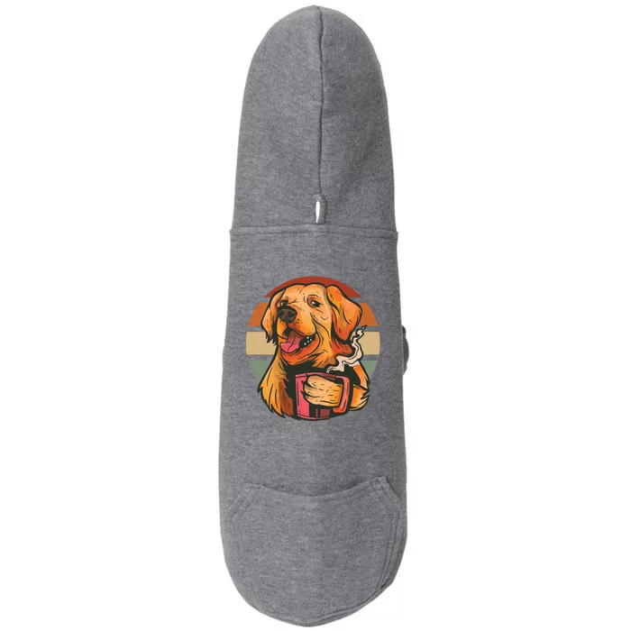 Golden Retriever Dog Coffee Doggie 3-End Fleece Hoodie