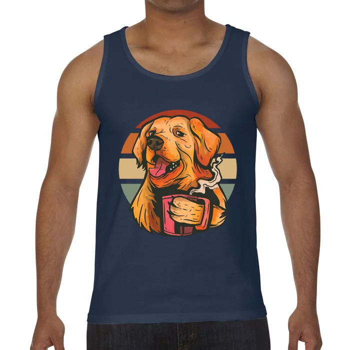 Golden Retriever Dog Coffee Comfort Colors® Tank Top