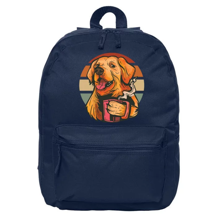 Golden Retriever Dog Coffee 16 in Basic Backpack