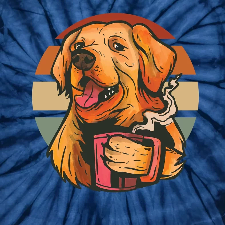 Golden Retriever Dog Coffee Tie-Dye T-Shirt