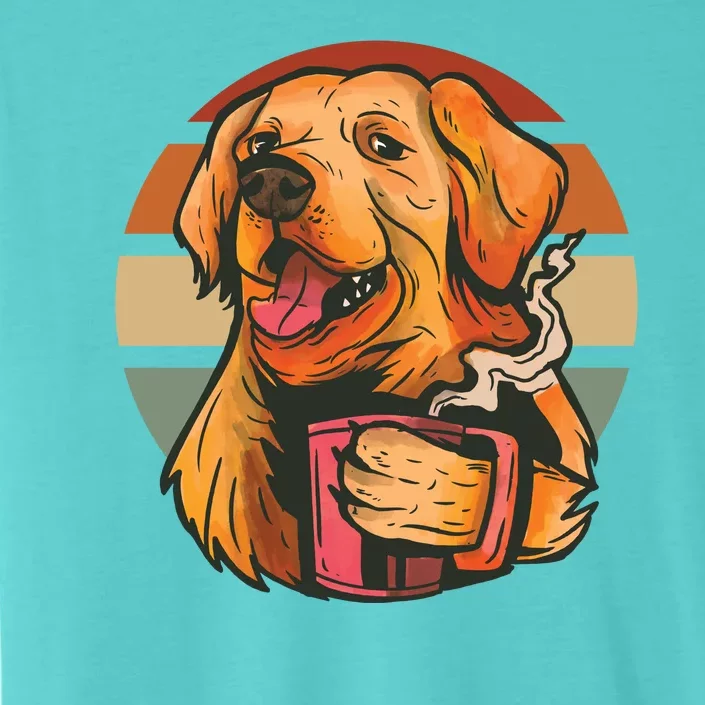 Golden Retriever Dog Coffee ChromaSoft Performance T-Shirt