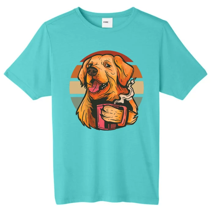 Golden Retriever Dog Coffee ChromaSoft Performance T-Shirt