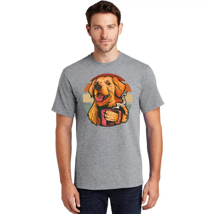 Golden Retriever Dog Coffee Tall T-Shirt