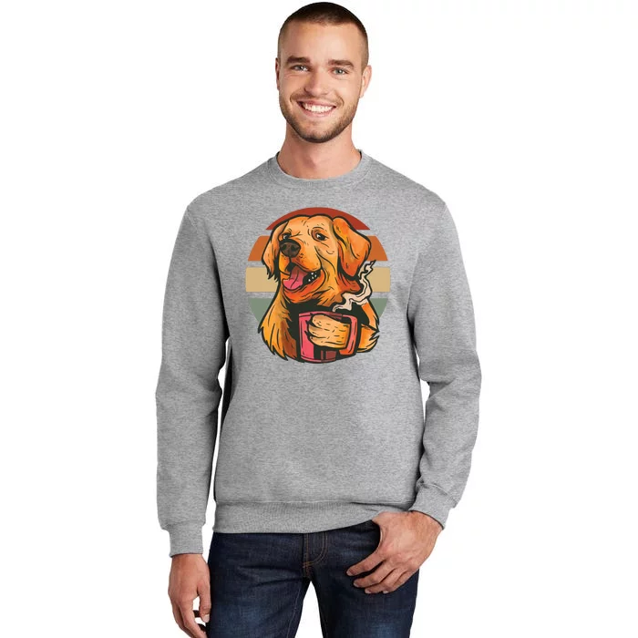 Golden Retriever Dog Coffee Tall Sweatshirt