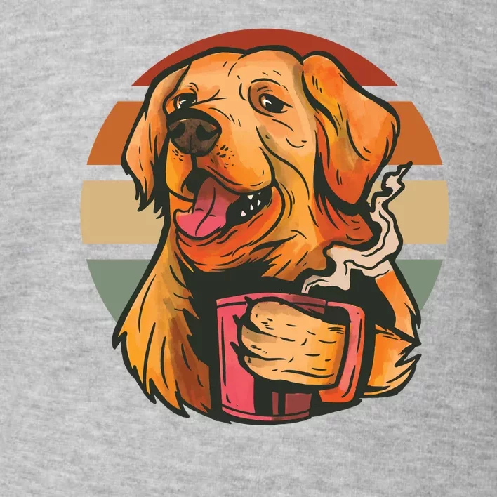 Golden Retriever Dog Coffee Toddler Sweatshirt