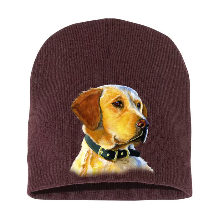 Golden Retriever Dog Portrait Short Acrylic Beanie