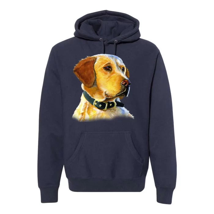 Golden Retriever Dog Portrait Premium Hoodie