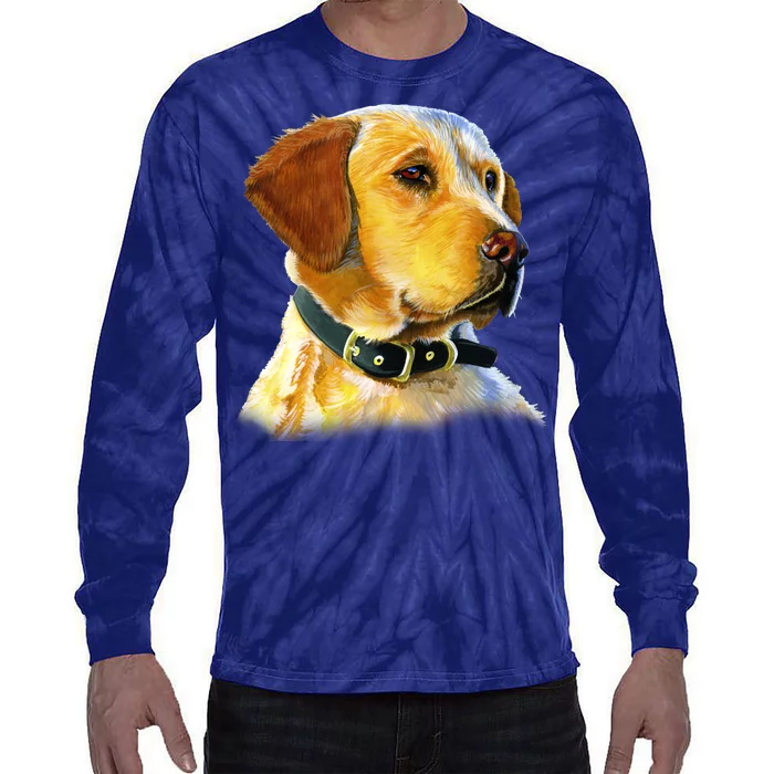 Golden Retriever Dog Portrait Tie-Dye Long Sleeve Shirt