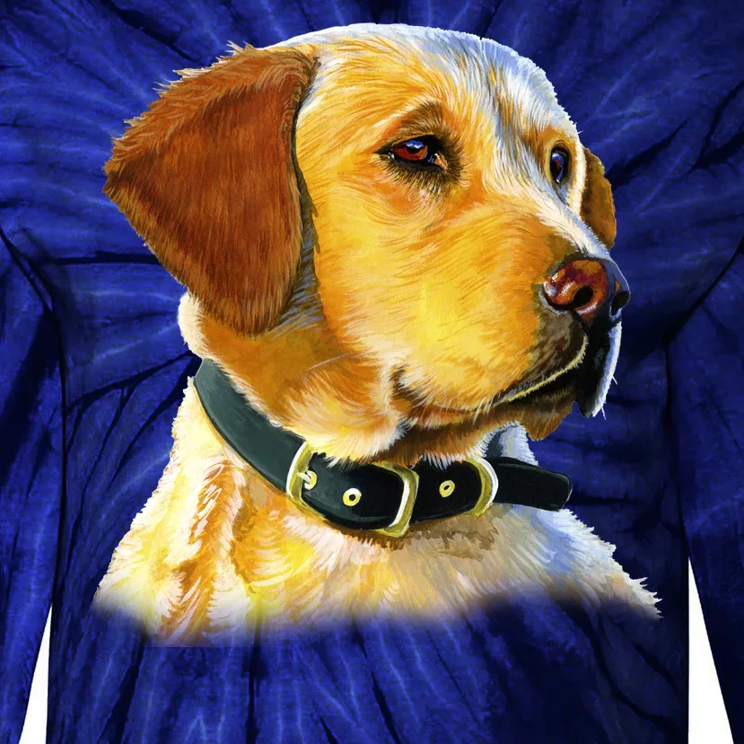 Golden Retriever Dog Portrait Tie-Dye Long Sleeve Shirt