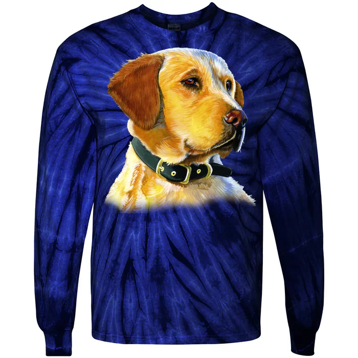 Golden Retriever Dog Portrait Tie-Dye Long Sleeve Shirt