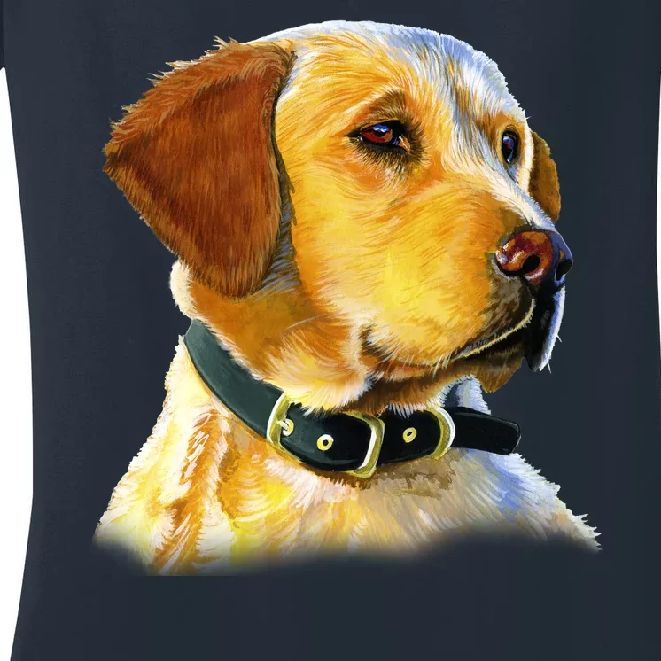 Golden Retriever Dog Portrait Women's V-Neck T-Shirt