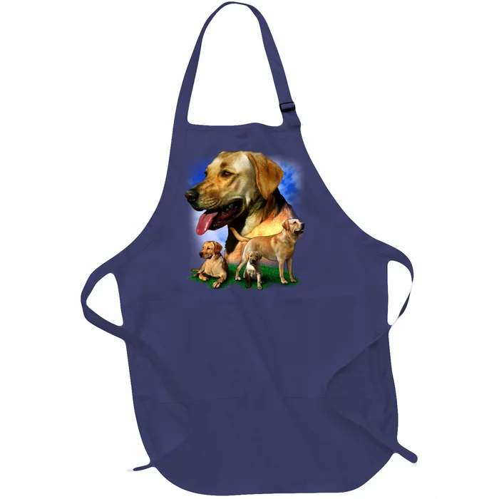 Golden Retriever Family Full-Length Apron With Pocket