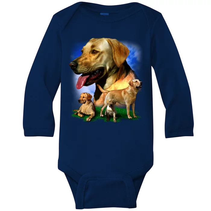 Golden Retriever Family Baby Long Sleeve Bodysuit