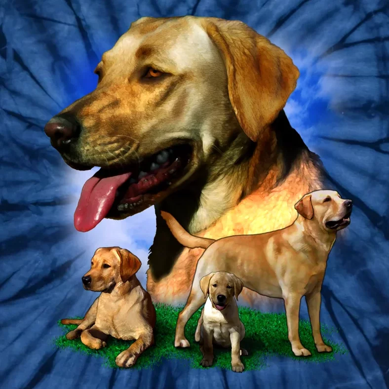 Golden Retriever Family Tie-Dye T-Shirt