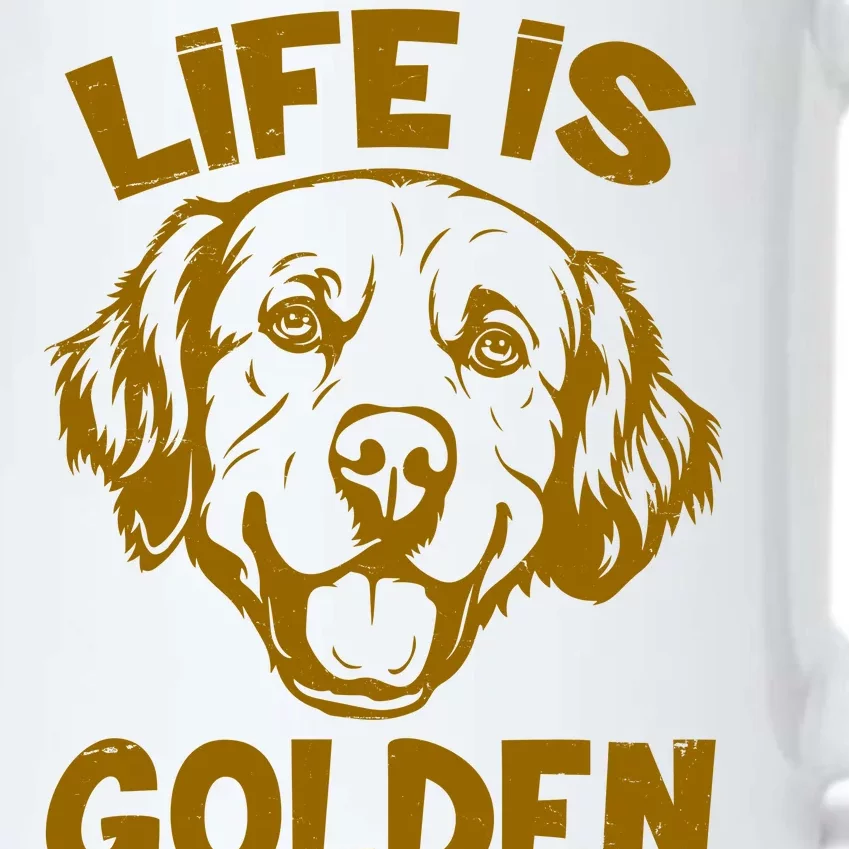 Golden Retriever Life Is Golden Black Color Changing Mug