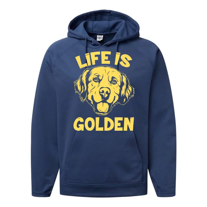 Golden Retriever Life Is Golden Performance Fleece Hoodie