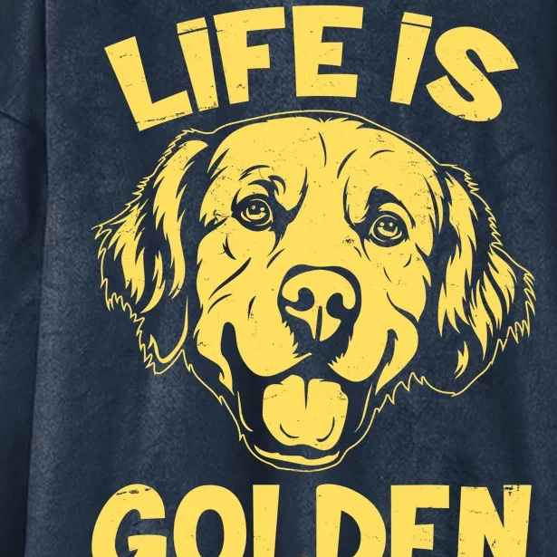 Golden Retriever Life Is Golden Hooded Wearable Blanket