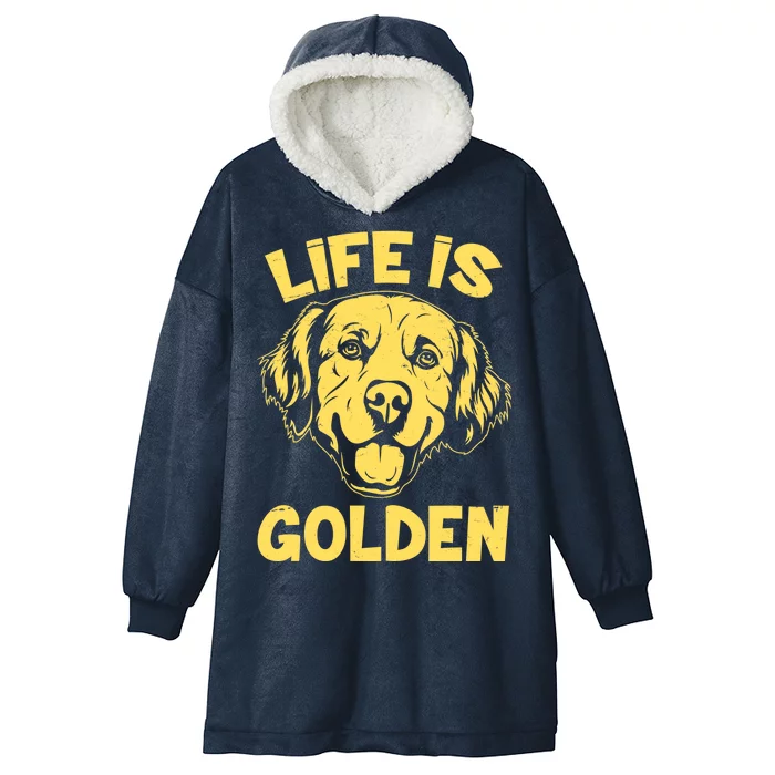 Golden Retriever Life Is Golden Hooded Wearable Blanket